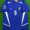 Ronaldo Nazario Number #9 Brazil 2002 World Cup Blue Retro Football Jersey Trikot