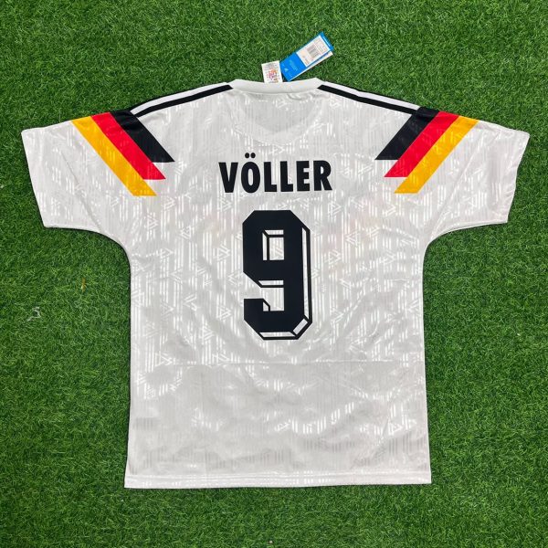 Rudi Voller Number #9 Germany Deutschland Retro 1990 World Cup Jersey - Deutschland Retro-Trikot WM 1990 Soccer Shirt