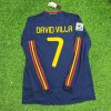 David Villa Number #7 - Spain Away 2010 World Cup Final Long Sleeves Retro Jersey Trikot David Villa Number #7 - Spain Away 2010 World Cup Final Long Sleeves Retro Jersey Trikot