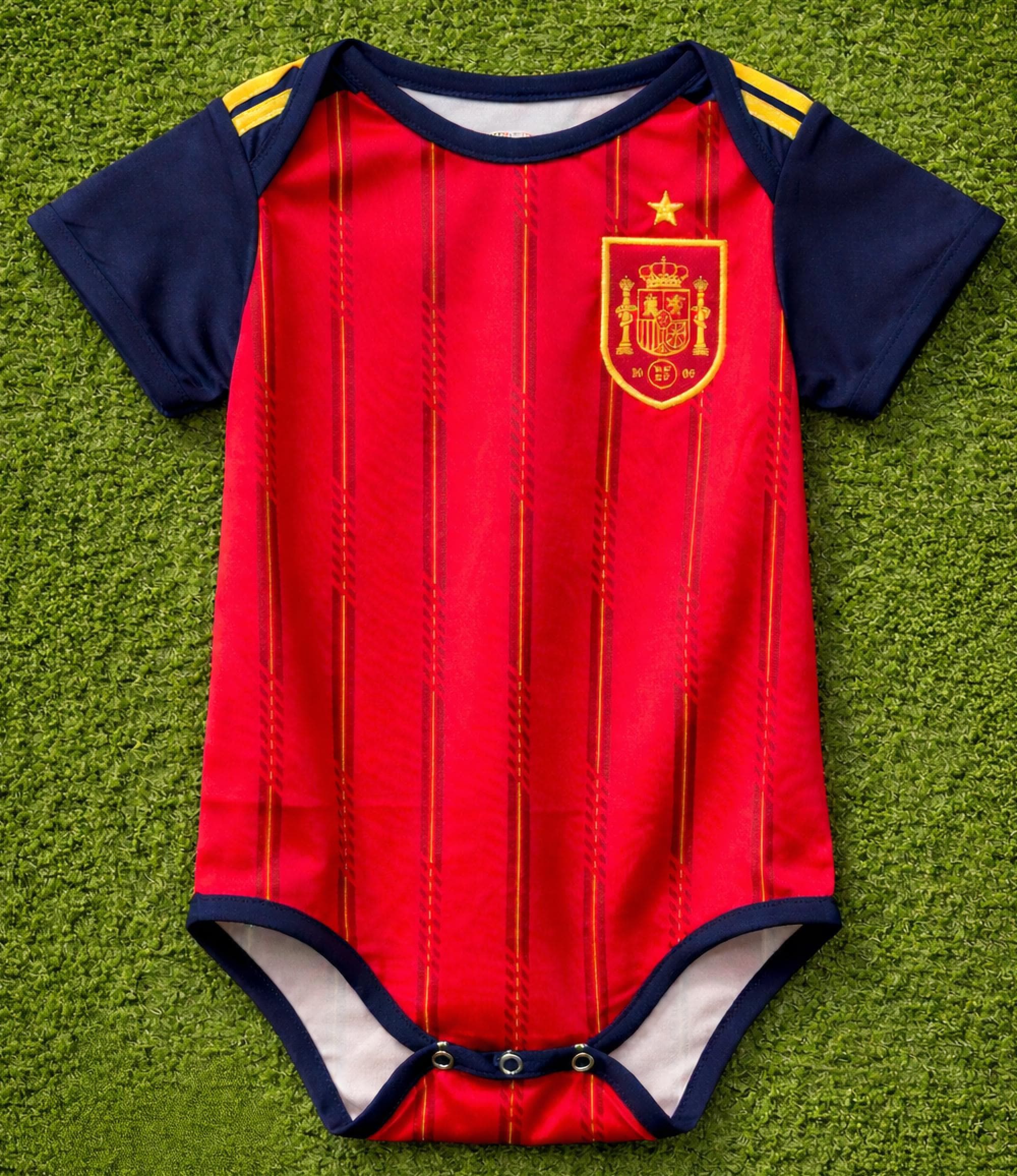 il_fullxfull.7605167450_meag Spain Baby Bodysuit | Infant Soccer Romper | Spain Red Jersey for Newborn