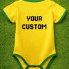 Brazil Baby Bodysuit | Infant Soccer Romper | Brazil Yellow Jersey for Newborn Brazil Baby Bodysuit | Infant Soccer Romper | Brazil Yellow Jersey for Newborn
