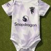 MU Away Baby Soccer Bodysuit | Grey Color Jersey Romper MU Away Baby Soccer Bodysuit | Grey Color Jersey Romper