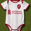 Liverpool Away Baby Soccer Bodysuit | White Color Jersey Romper
