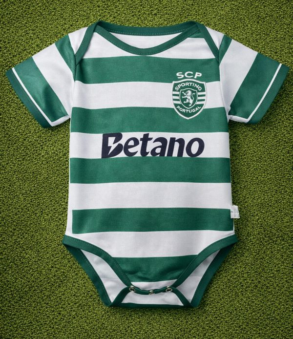 Sporting Lisbon Away Baby Soccer Bodysuit | Green Color Jersey Romper