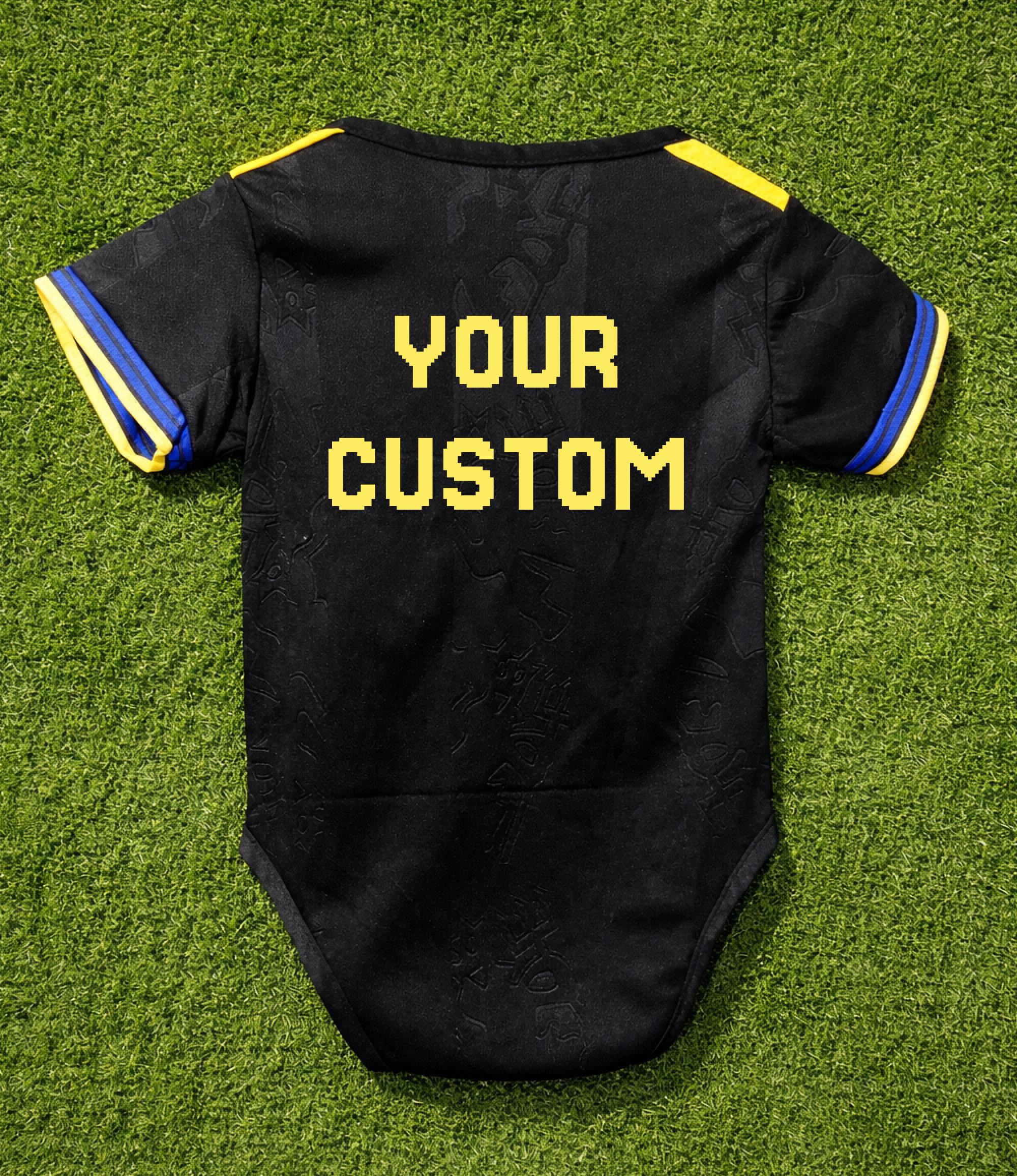 il_fullxfull.7628181444_e5a9 MU Away Baby Soccer Bodysuit | Black Color Jersey Romper