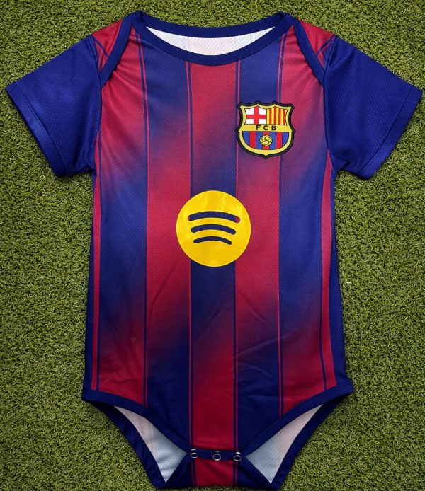 Barcelona Home Baby Bodysuit | Red Blue Soccer Jersey Romper