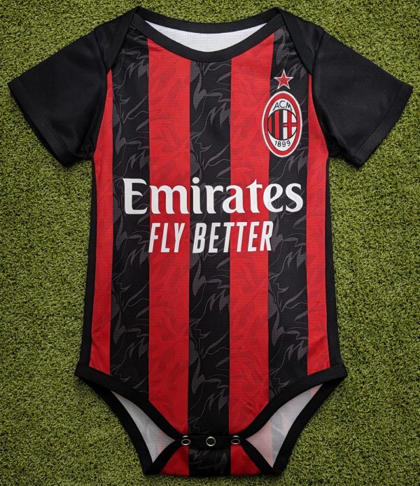 AC Milan Home Baby Bodysuit | Red Black Soccer Jersey Romper