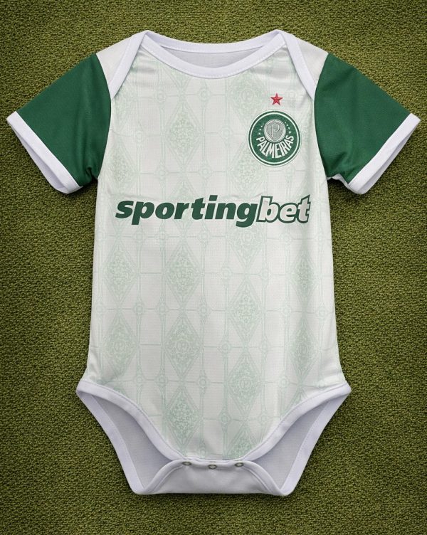 Palmeiras Baby Bodysuit | Infant Soccer Romper | White Green Jersey for Newborn
