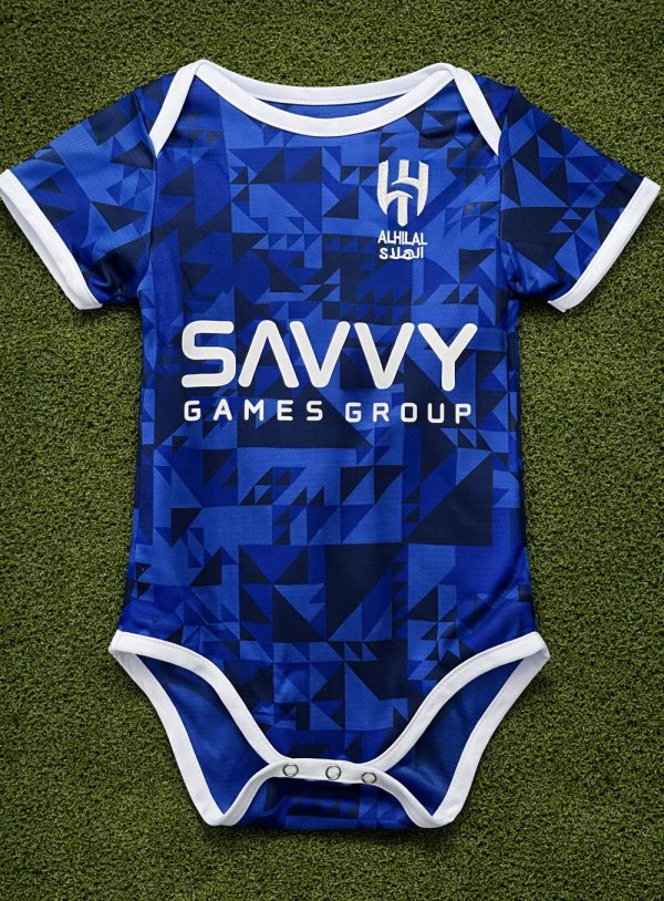 Al-Hilal Saudi Baby Bodysuit | Infant Soccer Romper | Blue Jersey for Newborn