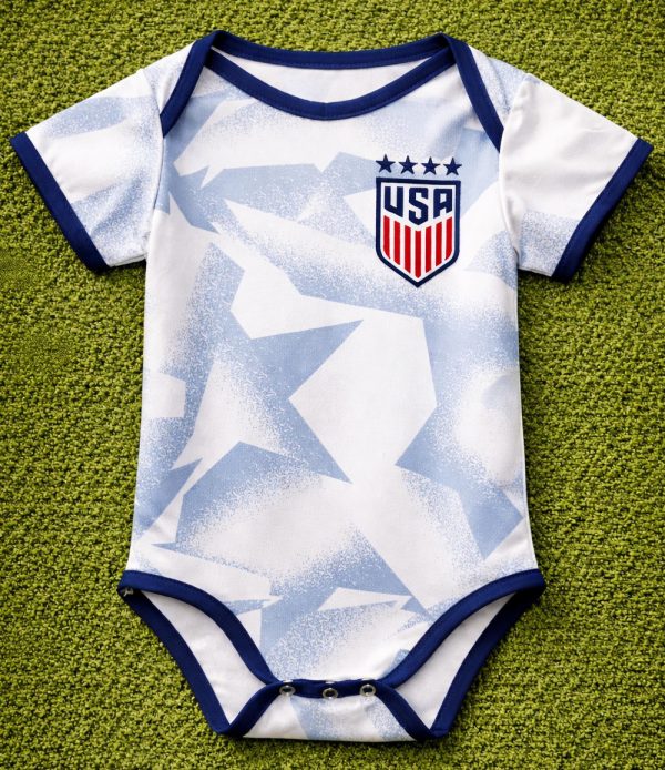 USA Baby Bodysuit | Infant Soccer Romper | USA White Jersey for Newborn
