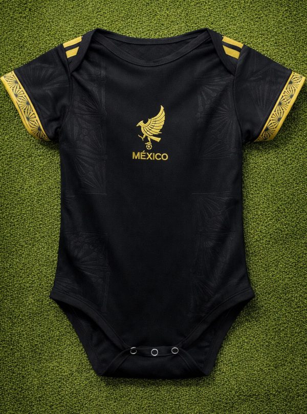 Mexico Baby Bodysuit | Infant Soccer Romper | Mexico Black Jersey for Newborn