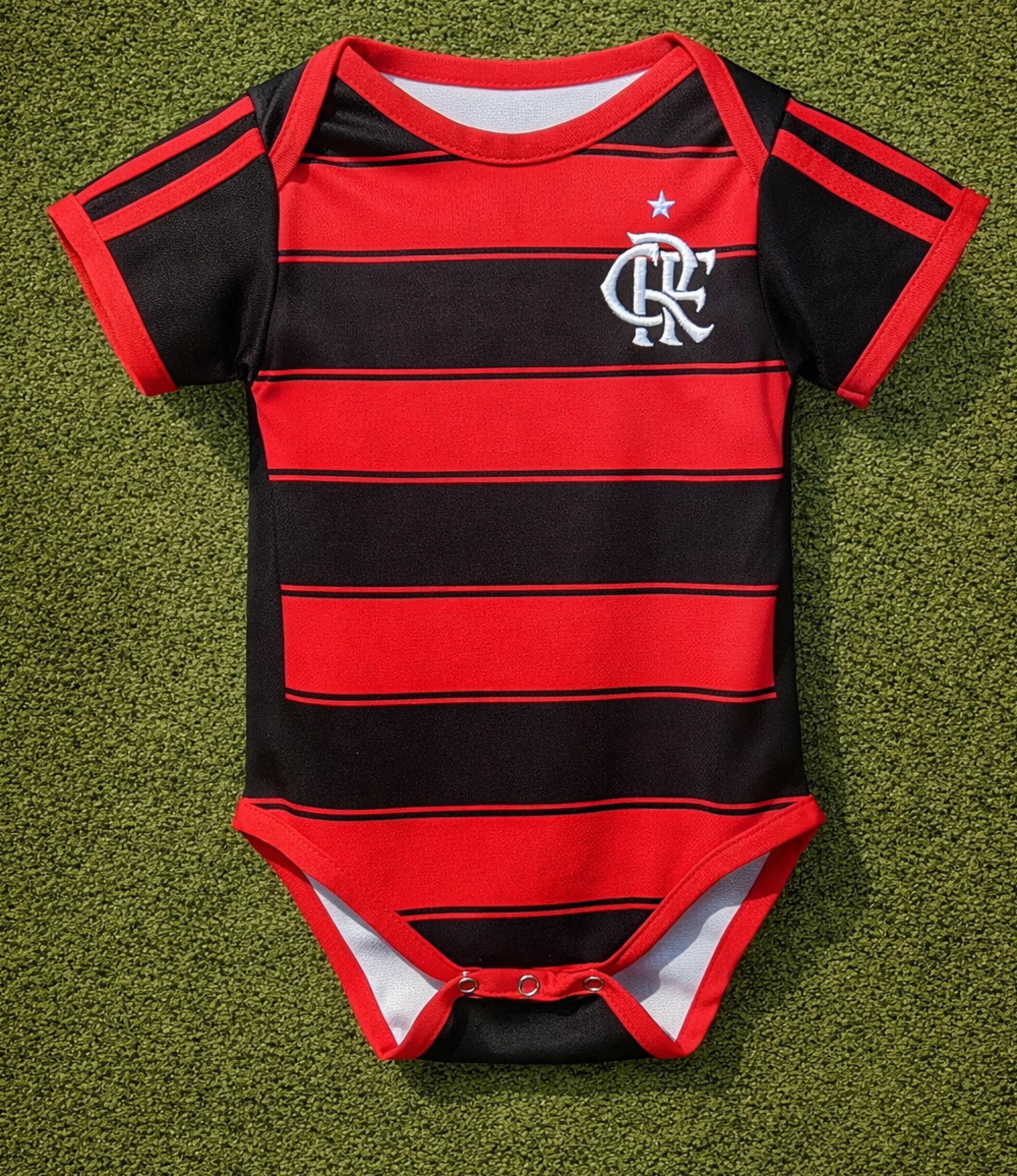 il_fullxfull.7676043465_nk2z Flamengo Baby Bodysuit | Infant Soccer Romper | Flamengo Black Red Jersey for Newborn