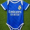Real Madrid Away Baby Soccer Bodysuit | Blue Color Jersey Romper Real Madrid Away Baby Soccer Bodysuit | Blue Color Jersey Romper