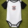 Corinthians Home Baby Bodysuit | White Black Soccer Jersey Romper Corinthians Home Baby Bodysuit | White Black Soccer Jersey Romper
