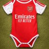 Arsenal Home Baby Bodysuit | Red White Soccer Jersey Romper