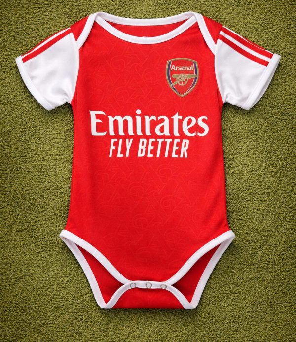 Arsenal Home Baby Bodysuit | Red White Soccer Jersey Romper