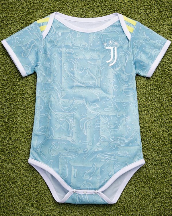 Juventus Away Baby Bodysuit | Blue White Color Soccer Jersey Romper