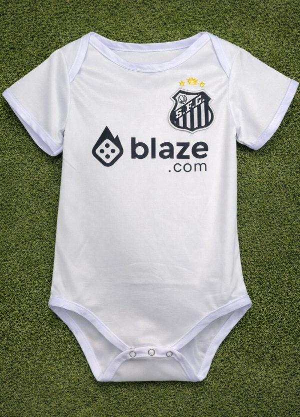 Santos Baby Bodysuit | Infant Soccer Romper | White Jersey for Newborn