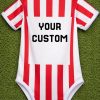Atletico Madrid Baby Bodysuit | Infant Soccer Romper | Red White Jersey for Newborn Atletico Madrid Baby Bodysuit | Infant Soccer Romper | Red White Jersey for Newborn