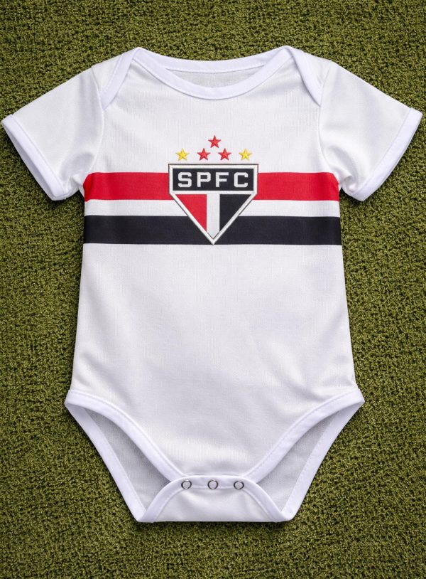 São Paulo Baby Bodysuit | Infant Soccer Romper | White Jersey for Newborn