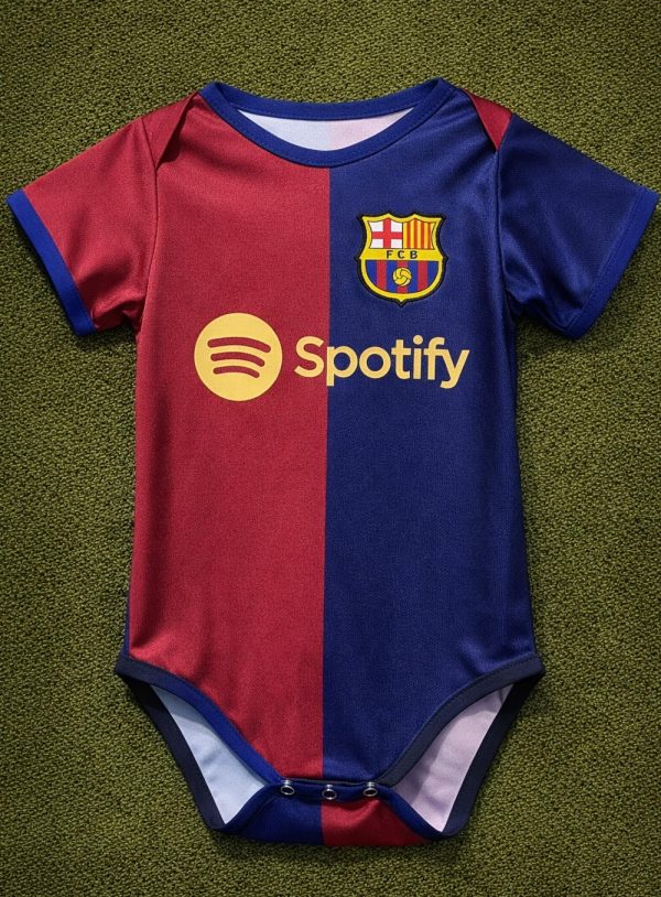 Barcelona 24/25 Home Baby Bodysuit | Infant Soccer Romper | Red Blue Jersey for Newborn