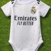 Real Madrid Home Baby Bodysuit | Infant Soccer Romper | White Jersey for Newborn Real Madrid Home Baby Bodysuit | Infant Soccer Romper | White Jersey for Newborn
