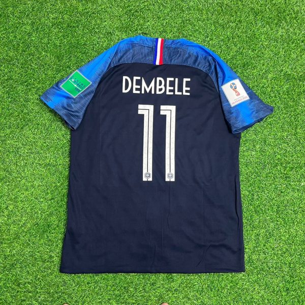 Ousmane Dembélé Number #11 France 2018 World Cup Final Retro Jersey Maillot Trikot Soccer Shirt