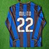 Diego Milito Number #22 - Inter 2010 Champions League Final Long Sleeve Jersey Trikot Maillot Maglia Soccer Shirt