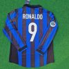 Ronaldo El Fenomeno R9 Number #9 - Inter Long Sleeve Retro Jersey Trikot Maillot Maglia Soccer Shirt