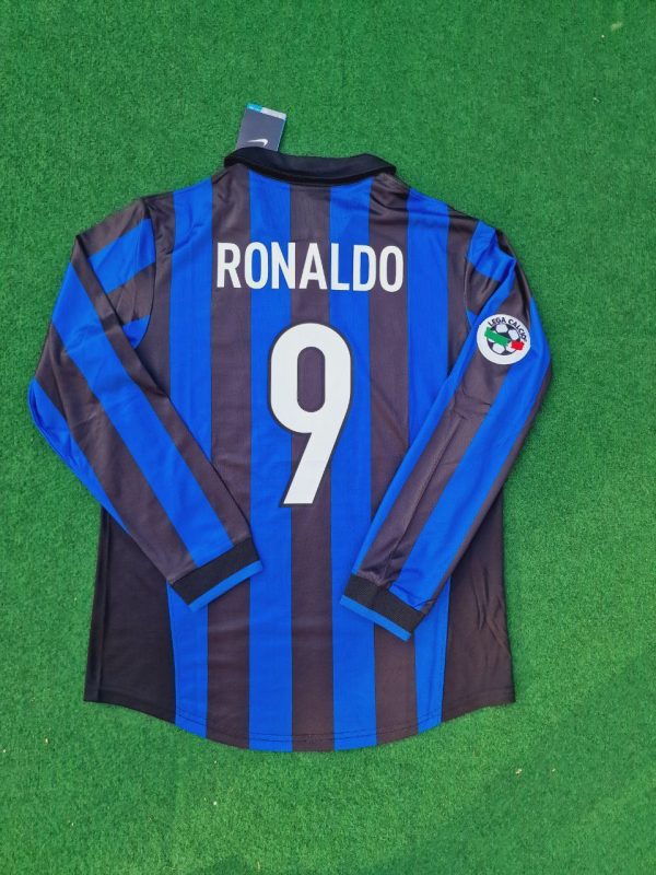 Ronaldo El Fenomeno R9 Number #9 - Inter Long Sleeve Retro Jersey Trikot Maillot Maglia Soccer Shirt