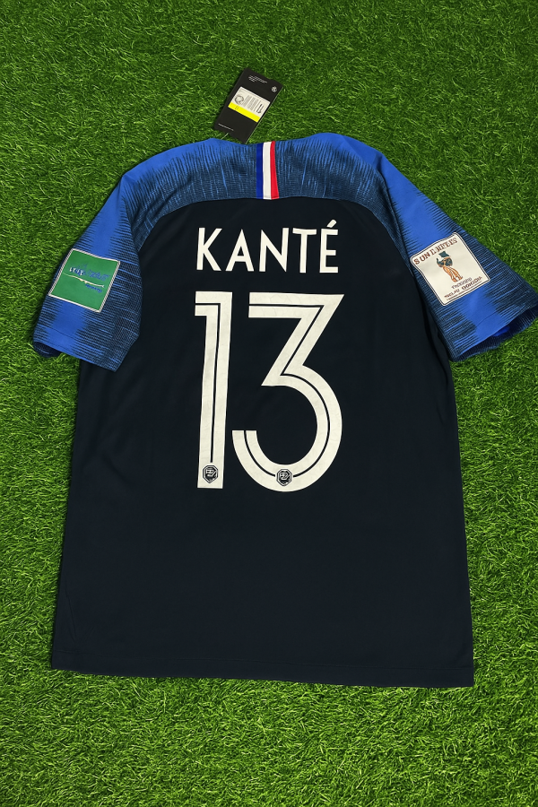 N'Golo Kanté Number #13 France 2018 World Cup Final Retro Jersey Maillot Trikot Soccer Shirt