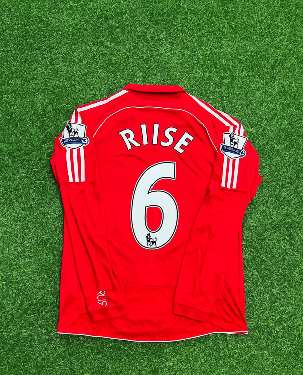 John Arne Riise Number #6 Liverpool 2007-2008 Red Long Sleeve Retro Kit Jersey Trikot Maillot Soccer Shirt
