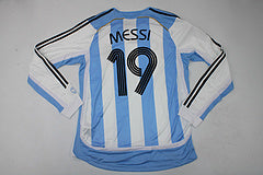 Lionel Messi Number #19 2006 World Cup Retro Argentina Retro Long Sleeve Jersey Maillot Trikot Maglia Soccer Shirt