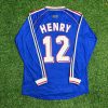 Thierry Henry Number #12 France 1998 World Cup Retro Long Sleeve Football Jersey Maillot Trikot Soccer Shirt Thierry Henry Number #12 France 1998 World Cup Retro Long Sleeve Football Jersey Maillot Trikot Soccer Shirt