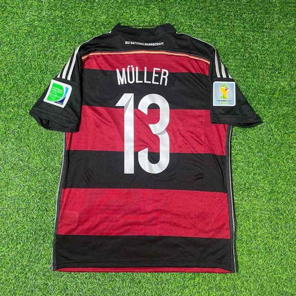 Thomas Müller Number #13 Germany Deutschland 2014 World Cup Brazil Black Red Retro Jersey Trikot Soccer Shirt