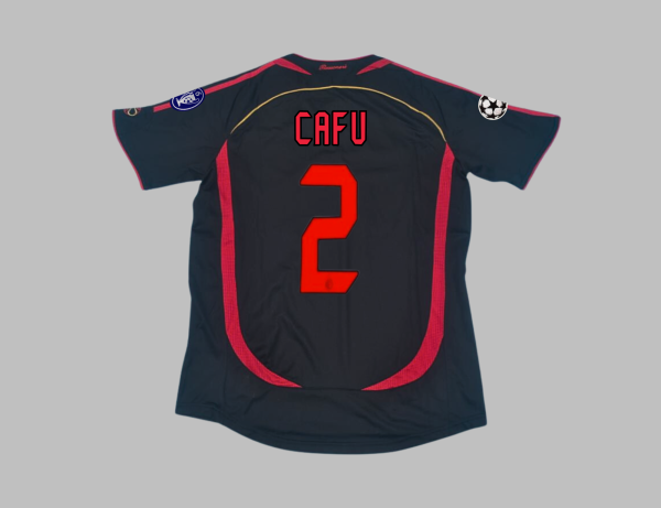 Cafu AC Milan 2006-2007 Black Retro Soccer Kit Jersey