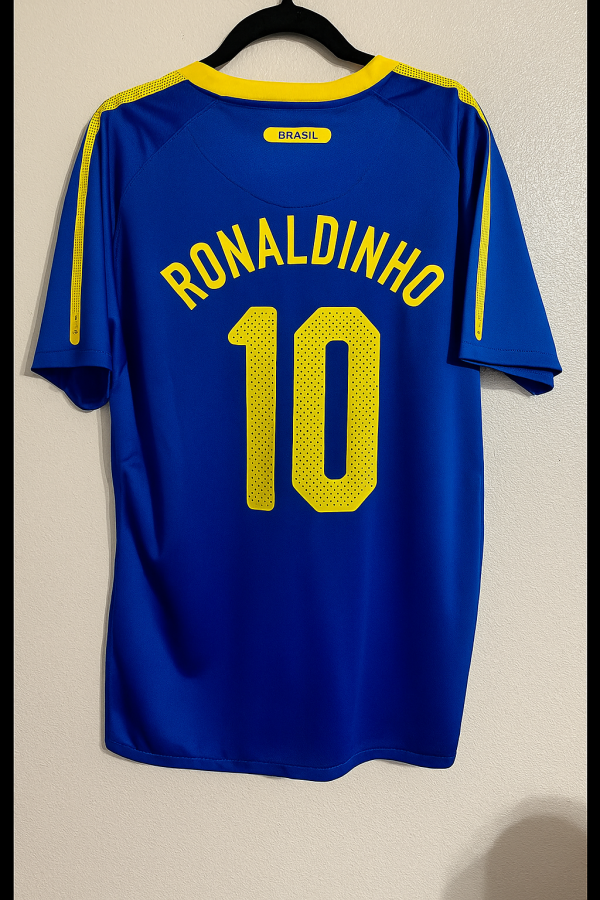 Ronaldinho Gaucho Brazil 2010 World Cup Retro Blue Jersey Trikot