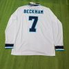 David Beckham England 1996 1997 White Long Sleeve Retro Jersey David Beckham England 1996 1997 White Long Sleeve Retro Jersey