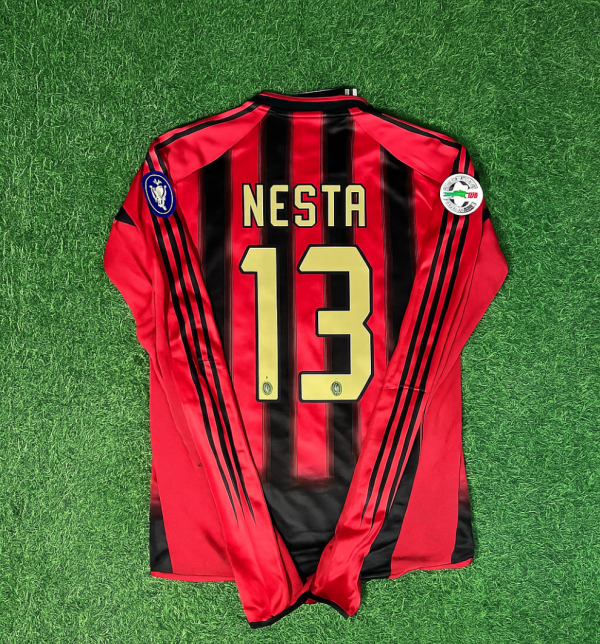 Alessandro Nesta 13 – Milan 2003/2004 Red & Black Home Retro Kit Jersey Trikot Maillot