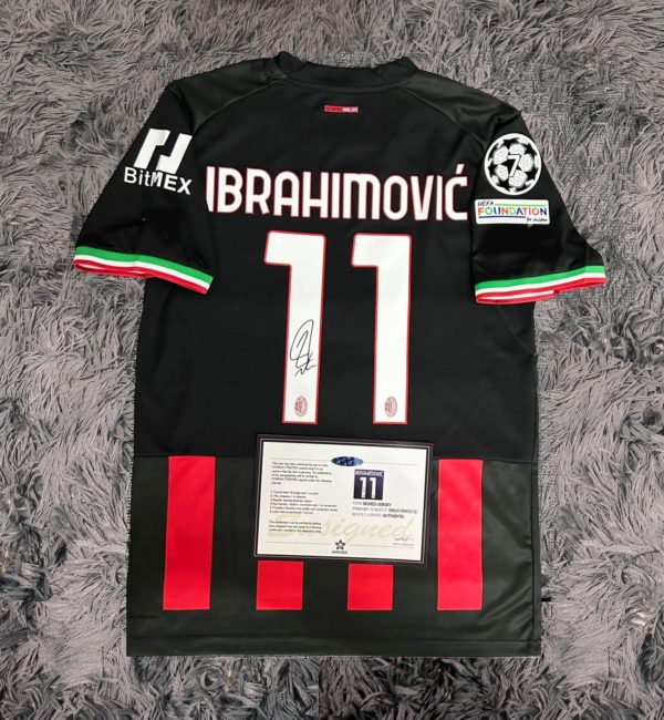 Zlatan Ibrahimovic SIGNED AC Milan 22/23 Home Final Jersey/Shirt - COA - 2022