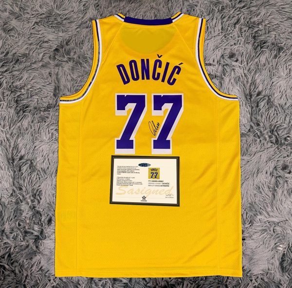 Luka Doncic SIGNED Dončić Signature LA Lakers Yellow Home Shirt/Jersey - COA - 24/25