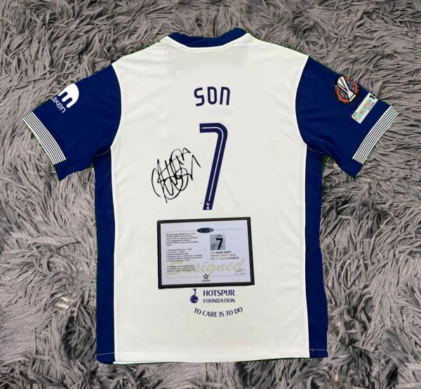 Son Heung-min SIGNED Tottenham Spurs Europa League FINAL Signature Shirt Jersey - COA - 24/25