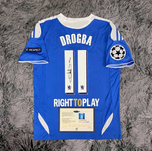 Didier Drogba SIGNED Chelsea UCL Final 11/12 Home Jersey/Shirt - COA - 2012