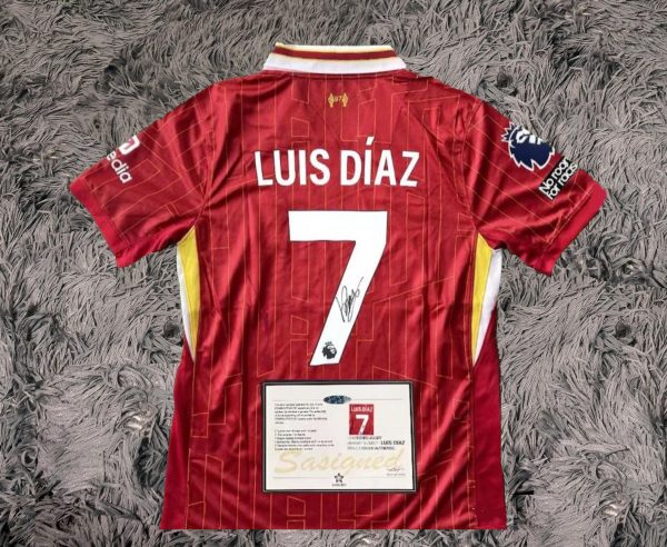 Luis Diaz SIGNED Díaz Liverpool Final 24/25 Home Jersey/Shirt - COA - 2025
