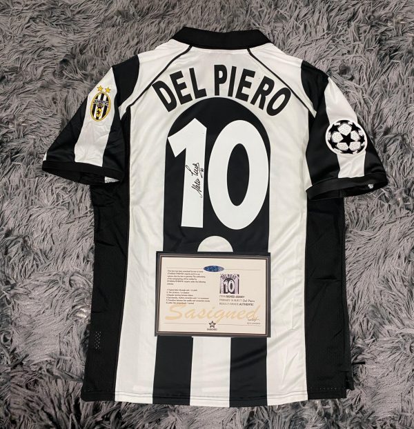 Alessandro Del Piero SIGNED Juventus 97/98 Home Jersey/Shirt - COA - 1998 Retro