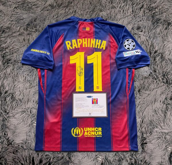 Raphina SIGNED Barcelona 25/26 Home #11 Jersey/Shirt - COA - 2025