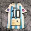 Lionel Messi SIGNED Argentina WORLD Cup Home Jersey/Shirt - COA - 2022