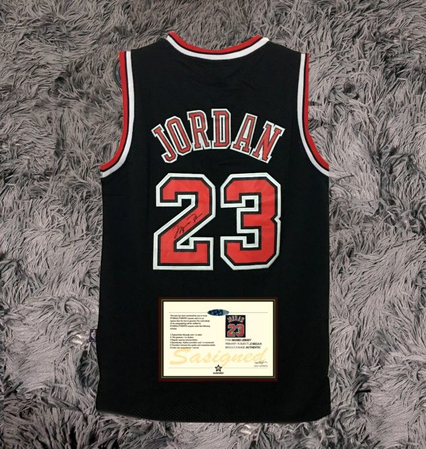 Michael Jordan SIGNED #23 Bulls - Black Alternate - Shirt Jersey - COA -