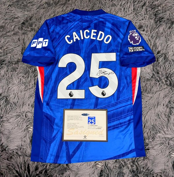 Moises Caicedo SIGNED Chelsea 25/26 Home Jersey/Shirt - COA - 2025