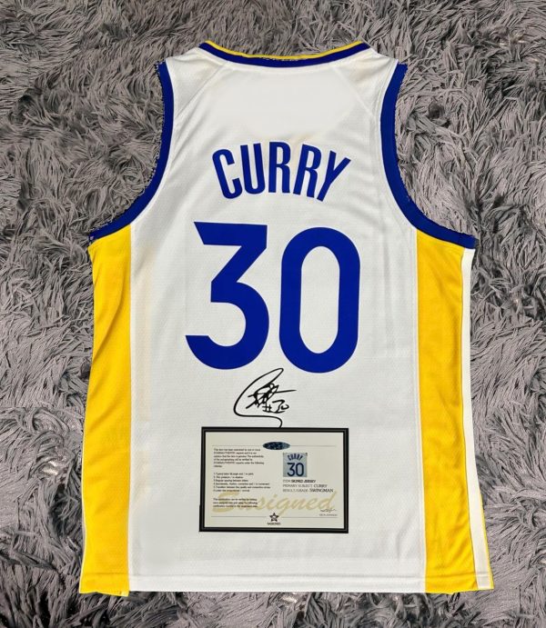 Stephen Curry SIGNED Signature Golden State Warriors White Home Shirt/Jersey - COA